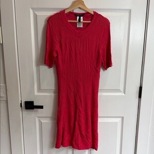 BCBGMaxAzria Bold Red Knit Midi Dress